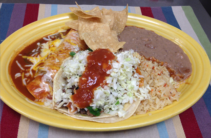Enchilada on Taco Plate